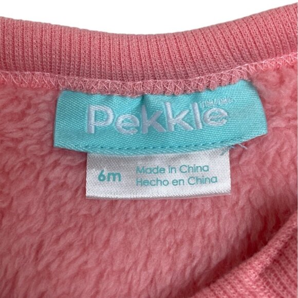 Pekkie Baby Girls Pink Zebra Fleece Sweatshirt - Size 6M - Picture 5 of 6